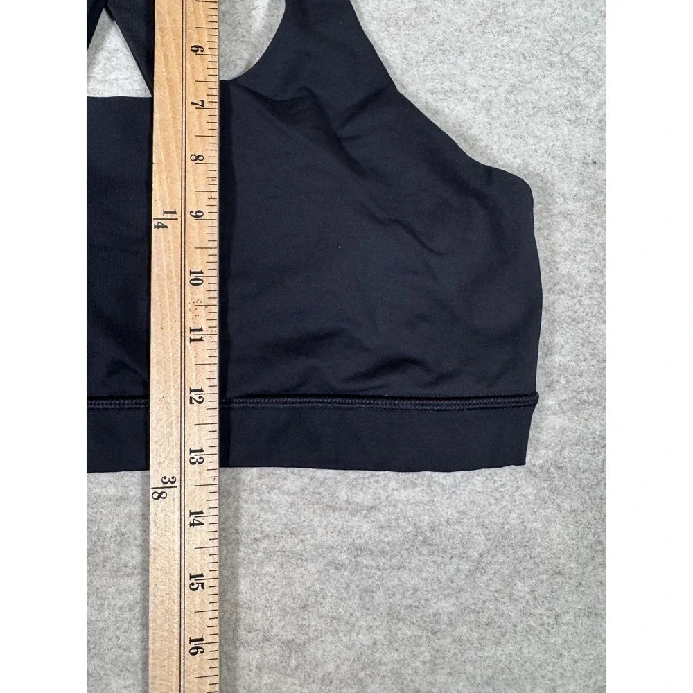 Lululemon Sports Bra Womens 12 Black Strappy Crossback Keyhole Yoga Gym Running